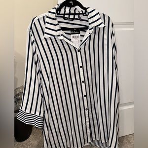 Ulla Popken plus size o/s BNWT blue and white striped blouse